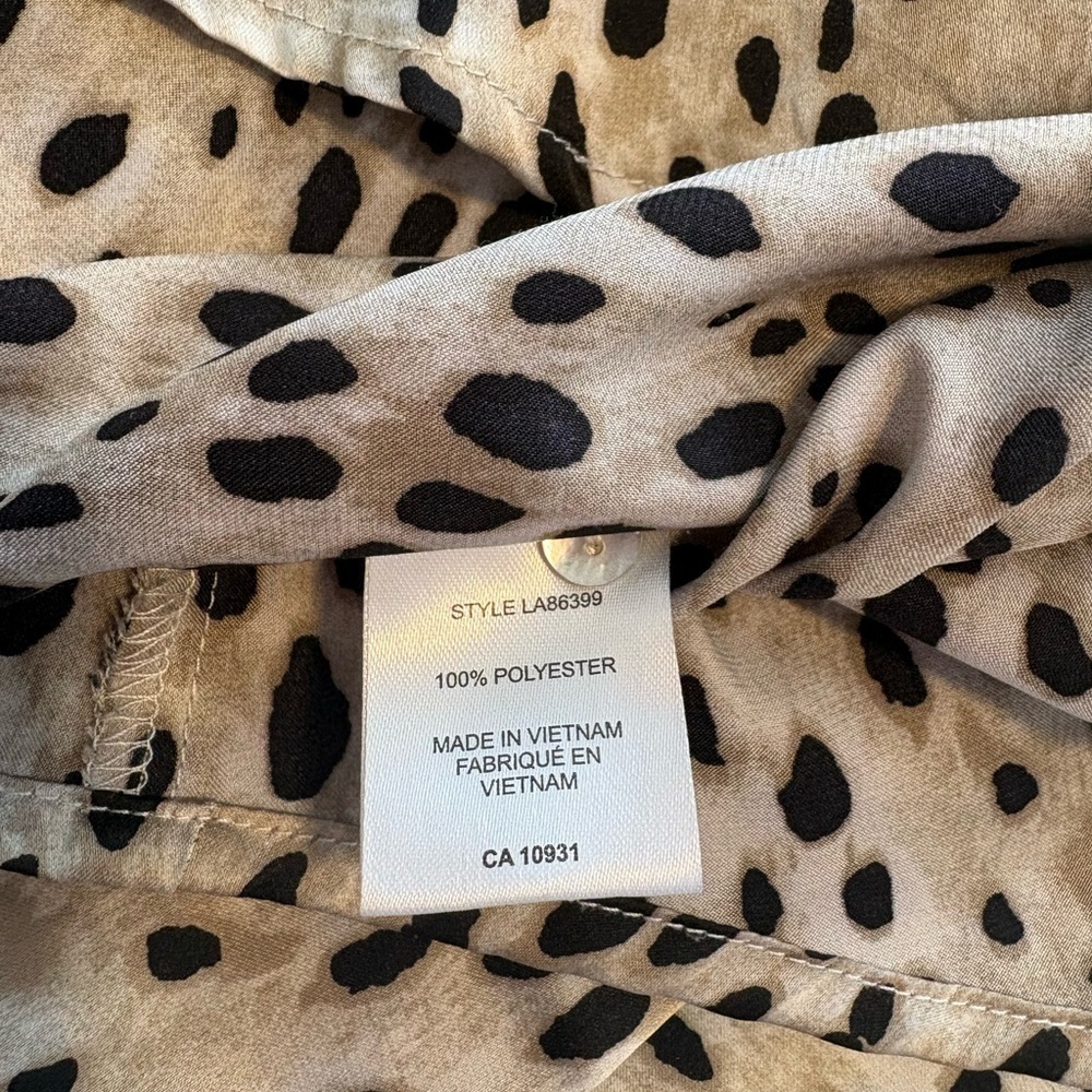 Laura Plus Animal Print Satin Button Up Blouse 1X - Picture 12 of 15
